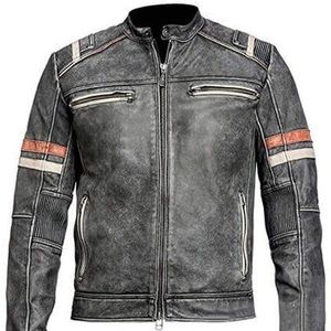 Vintage style Leather Biker Jacket “Cafe Racer”